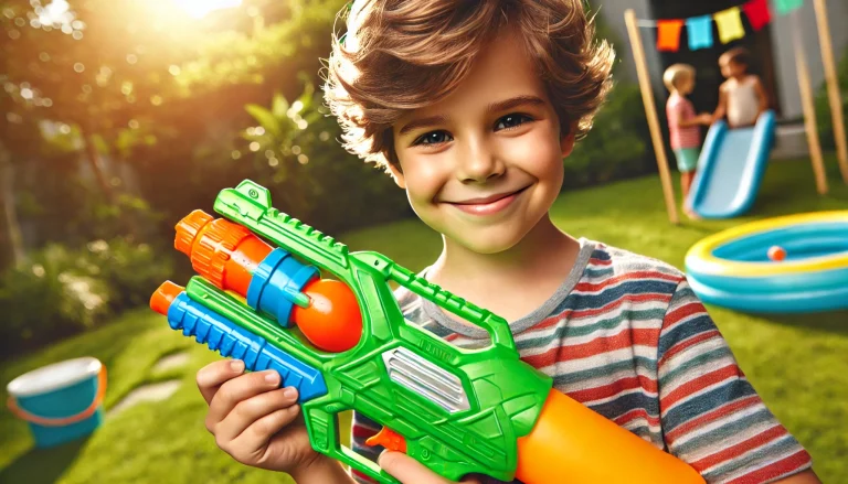 kid holding a water gun